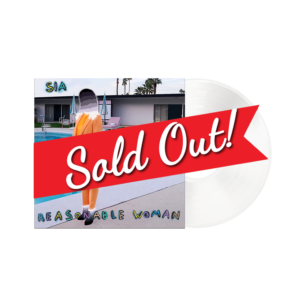 Vinyl record album cover for Sia’s ’Reasonable Woman’ with a ’Sold Out!’ banner across it.