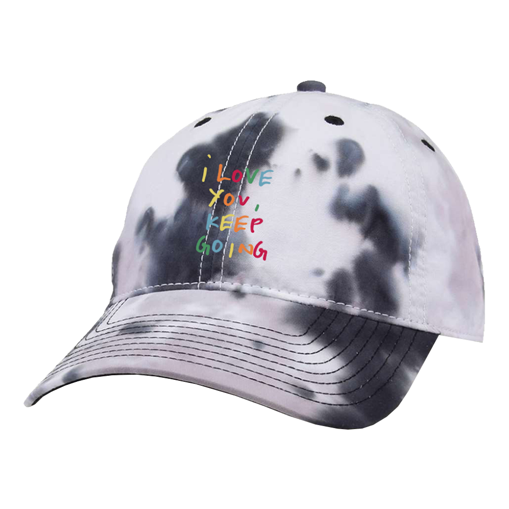 Keep Going Black and White Tie Dye Twill Cap